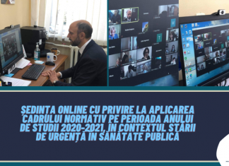 Ședința online cu privire la aplicarea cadrului normativ pe perioada anului de studii 2020-2021, în contextul stării de urgență în sănătate publică