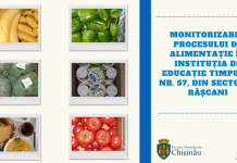Monitorizarea procesului de alimentație în IET nr. 57 din sectorul Râșcani