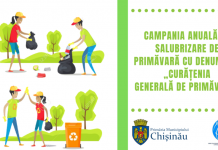 Campania anuală de salubrizare de primăvară cu denumirea „Curățenia generală de primăvară”, se planifică a avea loc în acest an, în perioada 1 martie-30 aprilie