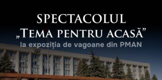 Spectacol în aer liber la Chișinău: „Tema pentru acasă”, jucat de actorii Teatrului din Bălți