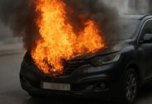 O persoană a ajuns la spital după ce un autoturism a luat foc în Chișinău